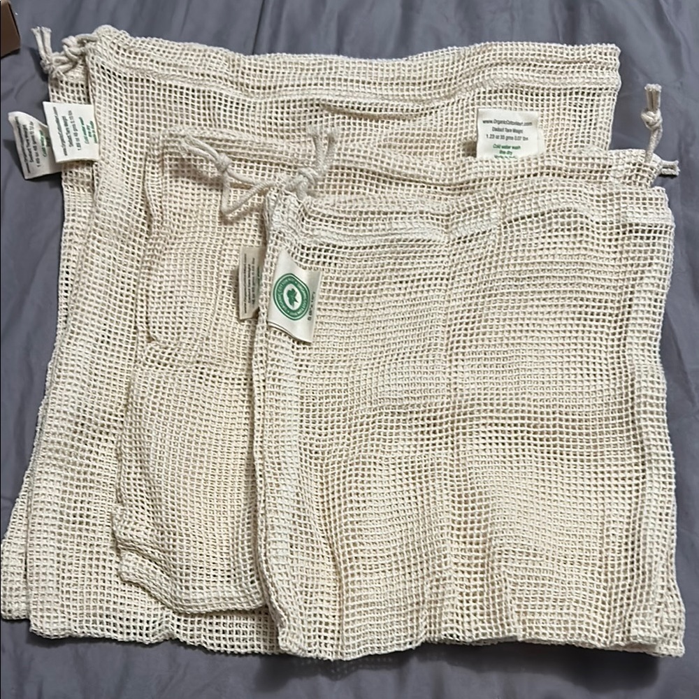Eco-Friendly Cream Mesh Produce Bags